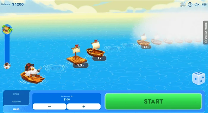 Chicken Pirate Route spēles ekrāns